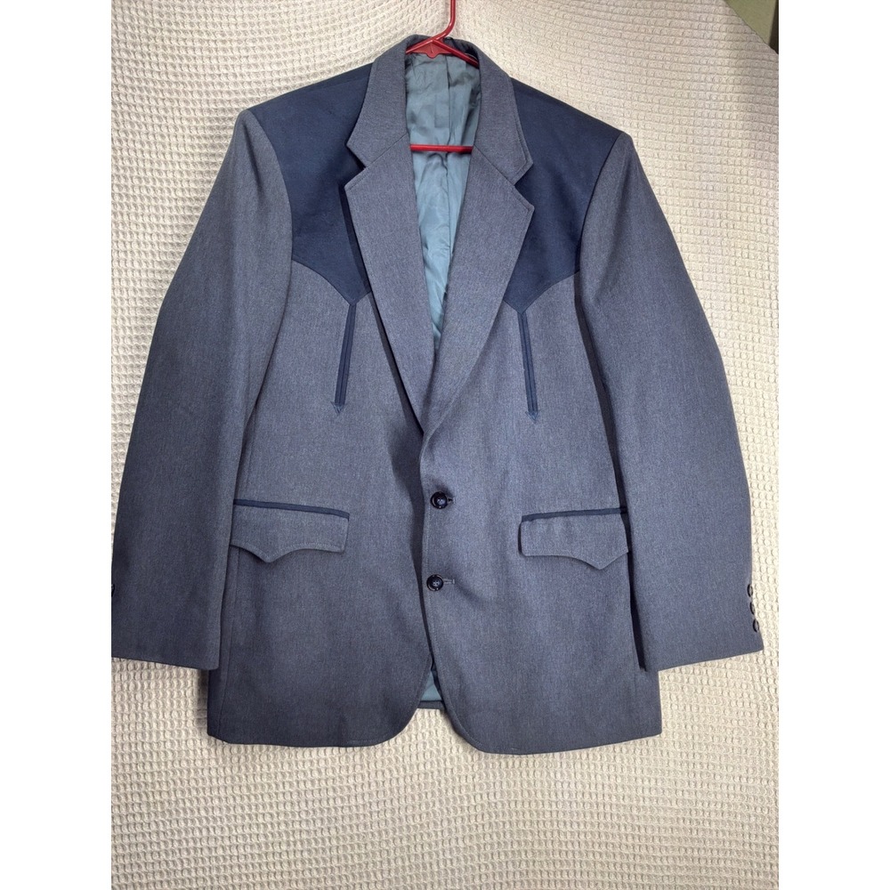 Western Mens American Original Blazer Jacket 42R Blue Gray